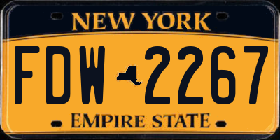 NY license plate FDW2267