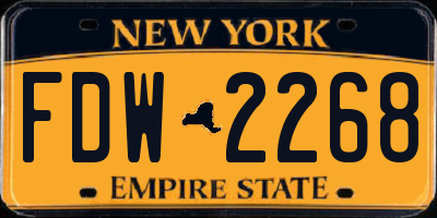 NY license plate FDW2268