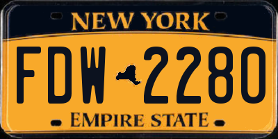 NY license plate FDW2280