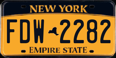 NY license plate FDW2282