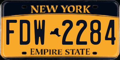 NY license plate FDW2284