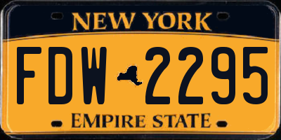 NY license plate FDW2295