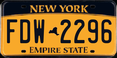 NY license plate FDW2296