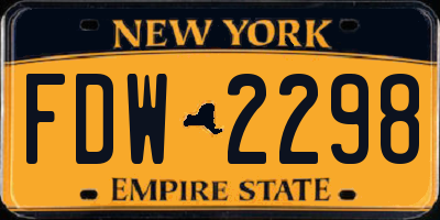 NY license plate FDW2298