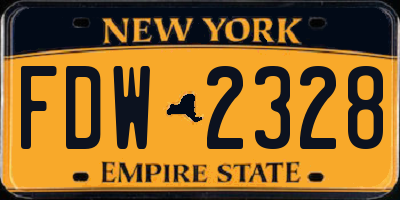 NY license plate FDW2328