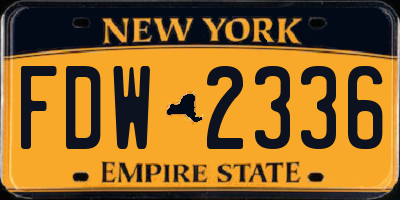 NY license plate FDW2336