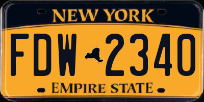NY license plate FDW2340