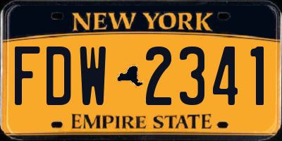 NY license plate FDW2341