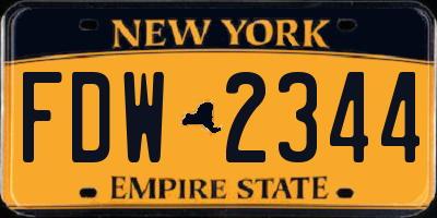 NY license plate FDW2344