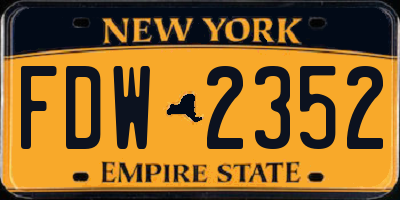 NY license plate FDW2352