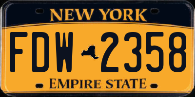 NY license plate FDW2358