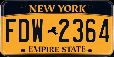 NY license plate FDW2364