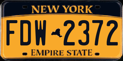 NY license plate FDW2372