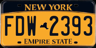 NY license plate FDW2393
