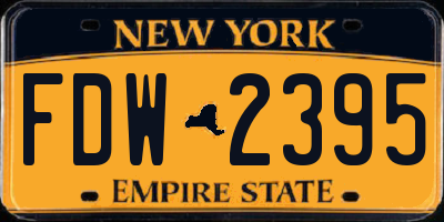 NY license plate FDW2395
