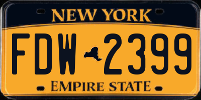 NY license plate FDW2399