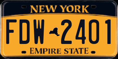 NY license plate FDW2401