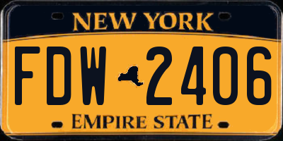 NY license plate FDW2406
