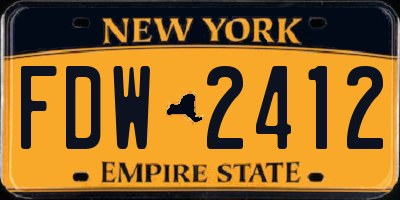 NY license plate FDW2412