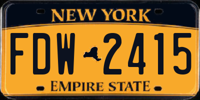 NY license plate FDW2415