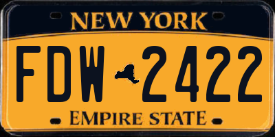 NY license plate FDW2422