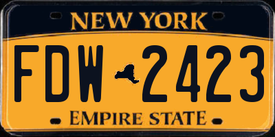 NY license plate FDW2423