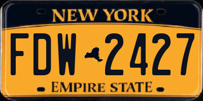NY license plate FDW2427