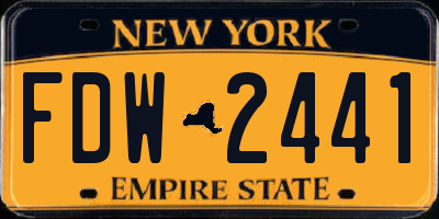 NY license plate FDW2441