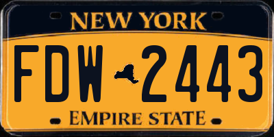 NY license plate FDW2443
