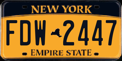 NY license plate FDW2447
