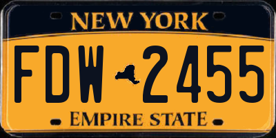 NY license plate FDW2455