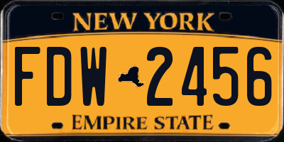 NY license plate FDW2456
