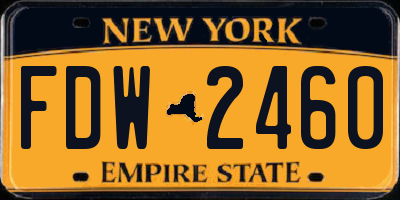 NY license plate FDW2460