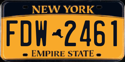NY license plate FDW2461