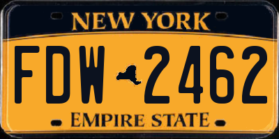 NY license plate FDW2462