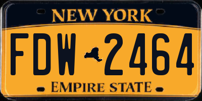 NY license plate FDW2464