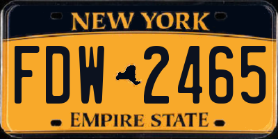 NY license plate FDW2465