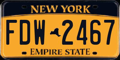 NY license plate FDW2467