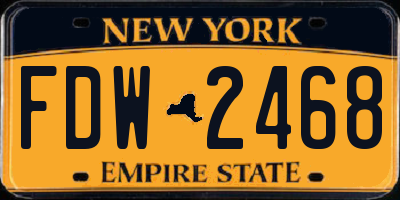 NY license plate FDW2468