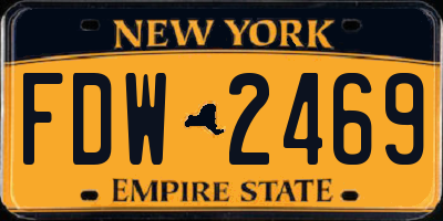 NY license plate FDW2469
