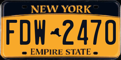 NY license plate FDW2470