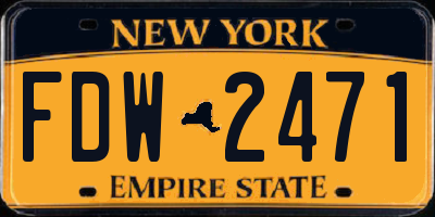NY license plate FDW2471