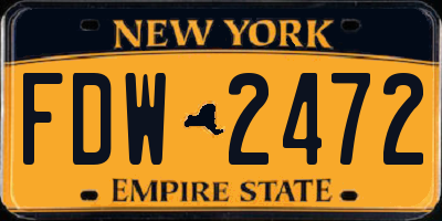 NY license plate FDW2472