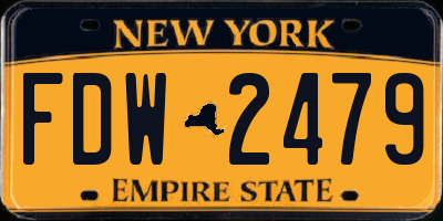NY license plate FDW2479