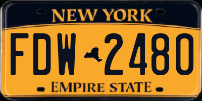 NY license plate FDW2480