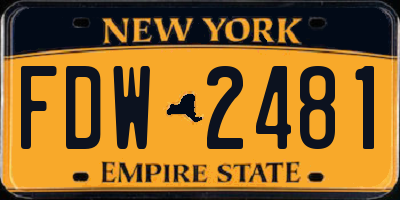 NY license plate FDW2481