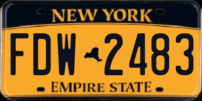 NY license plate FDW2483