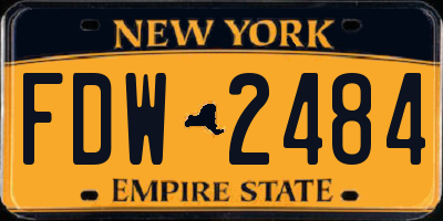 NY license plate FDW2484