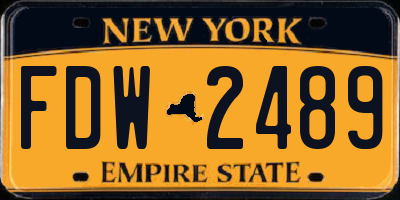 NY license plate FDW2489