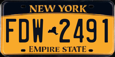 NY license plate FDW2491